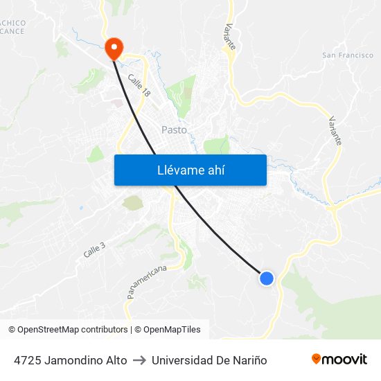 4725 Jamondino Alto to Universidad De Nariño map