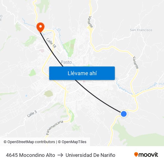 4645 Mocondino Alto to Universidad De Nariño map