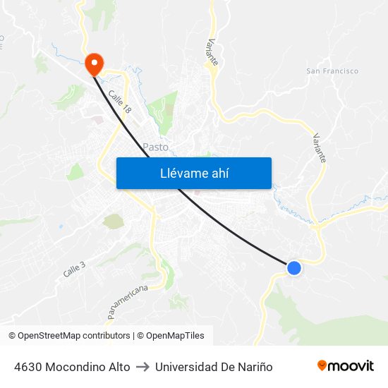 4630 Mocondino Alto to Universidad De Nariño map