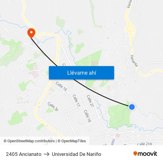 2405 Ancianato to Universidad De Nariño map