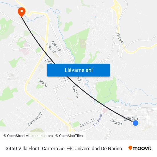 3460 Villa Flor II Carrera 5e to Universidad De Nariño map
