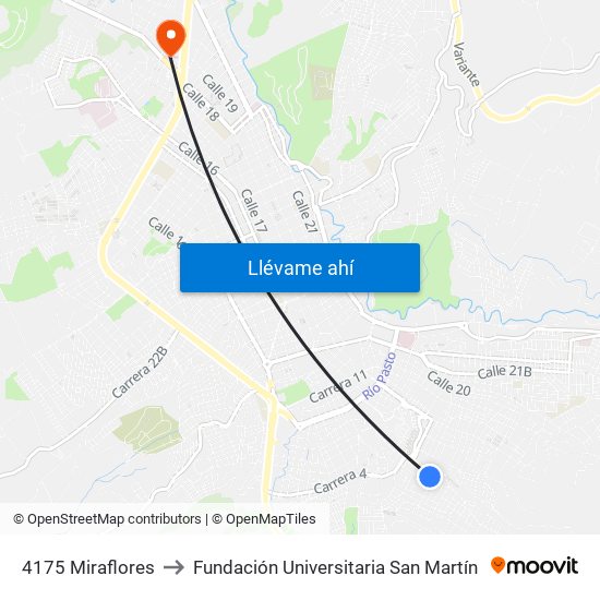 4175 Miraflores to Fundación Universitaria San Martín map