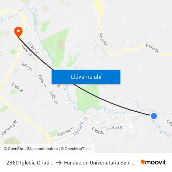 2860 Iglesia Cristiana to Fundación Universitaria San Martín map