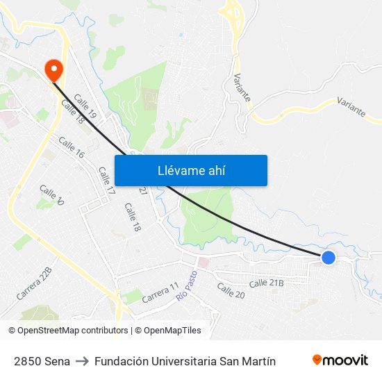 2850 Sena to Fundación Universitaria San Martín map