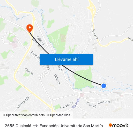 2655 Gualcalá to Fundación Universitaria San Martín map
