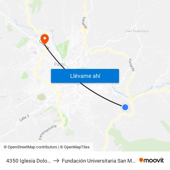 4350 Iglesia Dolores to Fundación Universitaria San Martín map
