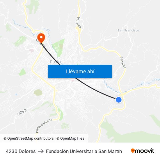 4230 Dolores to Fundación Universitaria San Martín map
