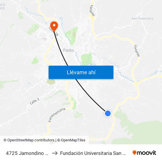 4725 Jamondino Alto to Fundación Universitaria San Martín map