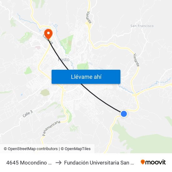 4645 Mocondino Alto to Fundación Universitaria San Martín map