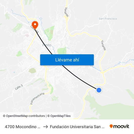 4700 Mocondino Alto to Fundación Universitaria San Martín map