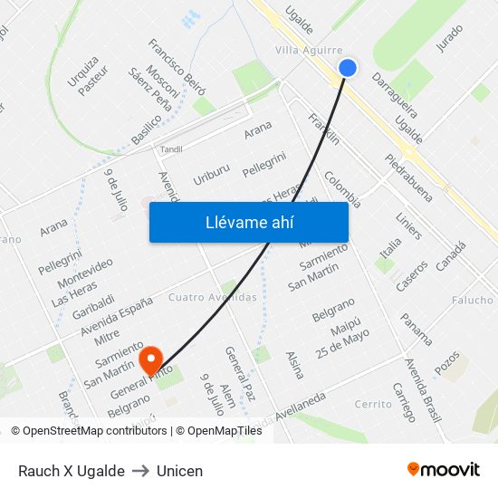 Rauch X Ugalde to Unicen map