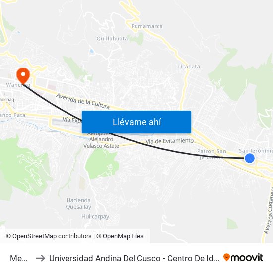 Medio to Universidad Andina Del Cusco - Centro De Idiomas map