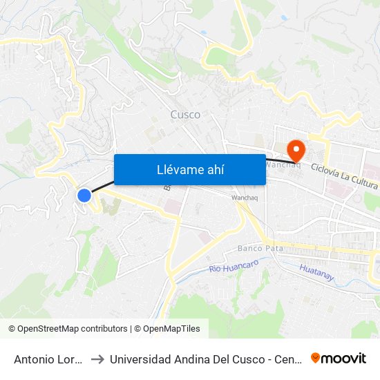 Antonio Lorena 78 to Universidad Andina Del Cusco - Centro De Idiomas map