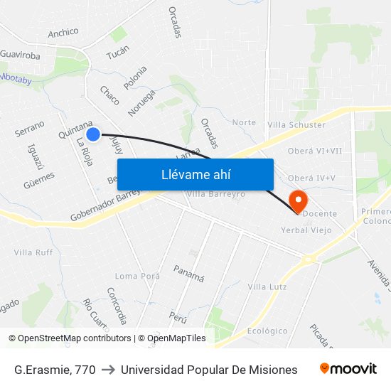 G.Erasmie, 770 to Universidad Popular De Misiones map