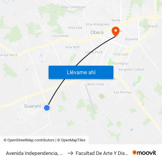 Avenida Independencia, 347 to Facultad De Arte Y Diseño map