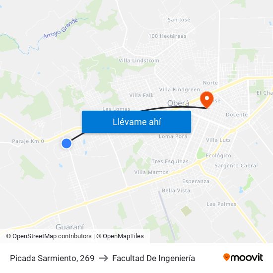 Picada Sarmiento, 269 to Facultad De Ingeniería map