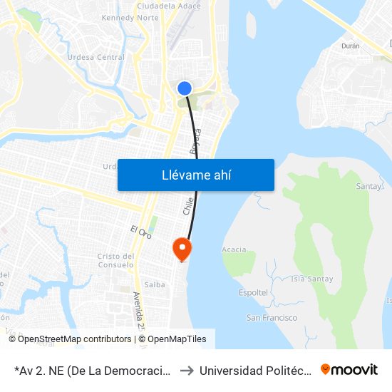*Av 2. NE (De La Democracia)  Y Callejon 10 NE to Universidad Politécnica Salesiana map