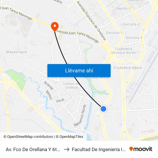 Av. Fco De Orellana  Y  6to Pasaje 9 No to Facultad De Ingeniería Industrial (Ug) map