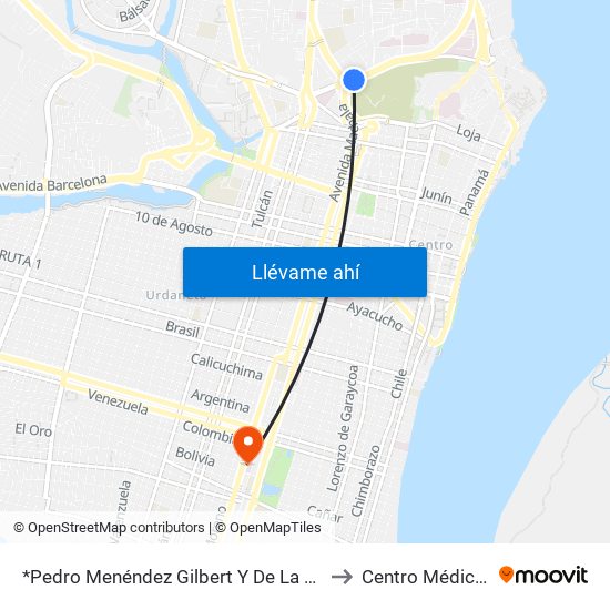 *Pedro Menéndez Gilbert Y De La Democracia. to Centro Médico Serli map