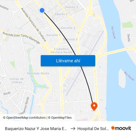 Baquerizo Nazur  Y Jose Maria Egas to Hospital De Solca map