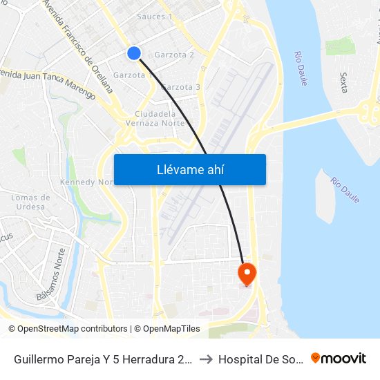 Guillermo Pareja Y  5 Herradura 2 N-E to Hospital De Solca map