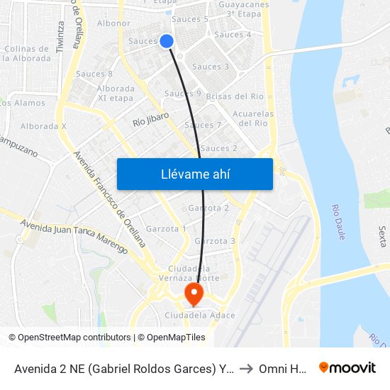 Avenida 2 NE (Gabriel Roldos Garces) Y 9no Pasaje 3a NE to Omni Hospital map