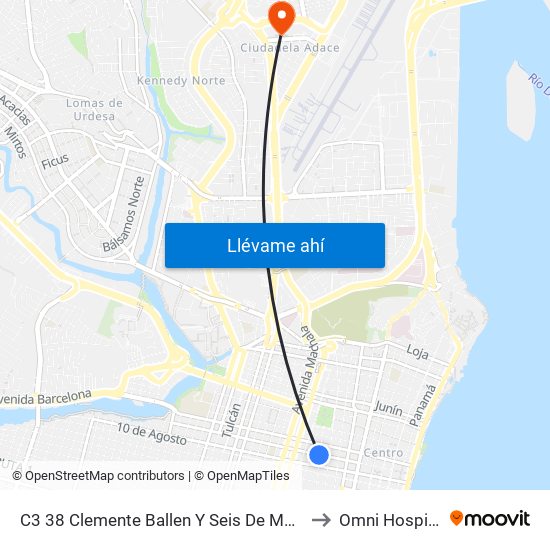C3 38 Clemente Ballen Y Seis De Marzo to Omni Hospital map