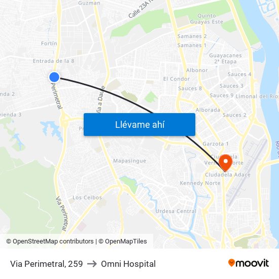 Via Perimetral, 259 to Omni Hospital map