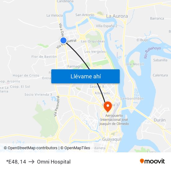 *E48, 14 to Omni Hospital map