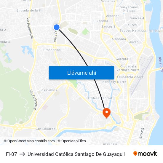 Fl-07 to Universidad Católica Santiago De Guayaquil map