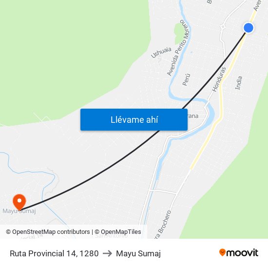 Ruta Provincial 14, 1280 to Mayu Sumaj map