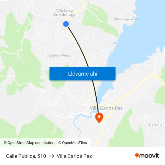 Calle Publica, 510 to Villa Carlos Paz map