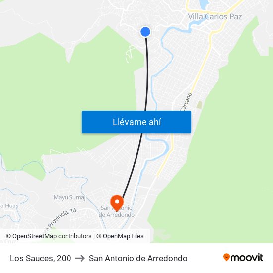 Los Sauces, 200 to San Antonio de Arredondo map