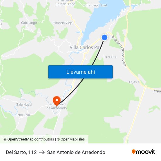Del Sarto, 112 to San Antonio de Arredondo map
