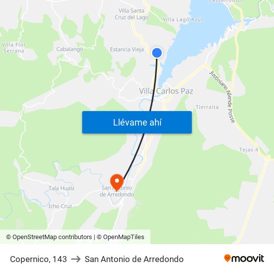 Copernico, 143 to San Antonio de Arredondo map
