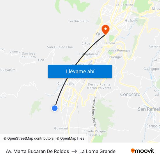 Av. Marta Bucaran De Roldos to La Loma Grande map