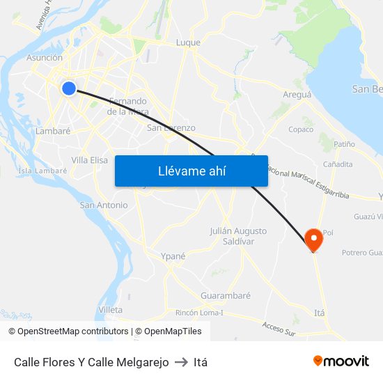 Calle Flores Y Calle Melgarejo to Itá map