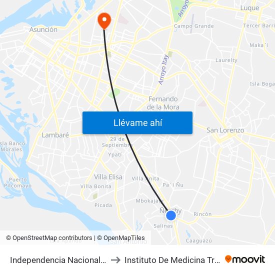 Independencia Nacional, 2196 to Instituto De Medicina Tropical map