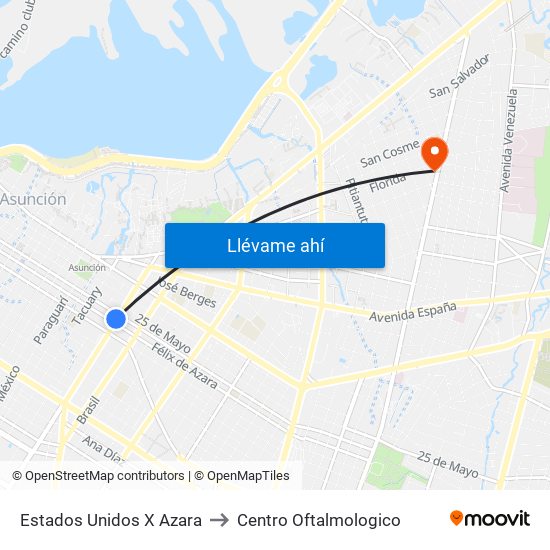 Estados Unidos X Azara to Centro Oftalmologico map