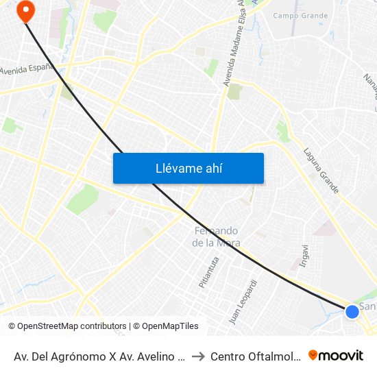 Av. Del Agrónomo X Av. Avelino Martínez to Centro Oftalmologico map