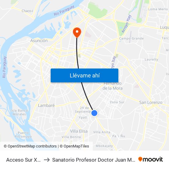 Acceso Sur X Israel to Sanatorio Profesor Doctor Juan Max Boettner map