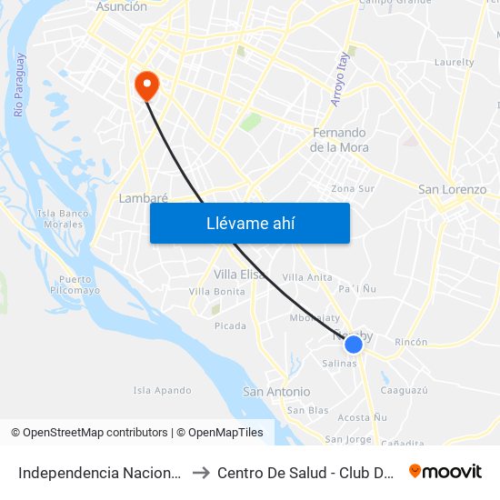 Independencia Nacional, 2196 to Centro De Salud - Club De Leónes map