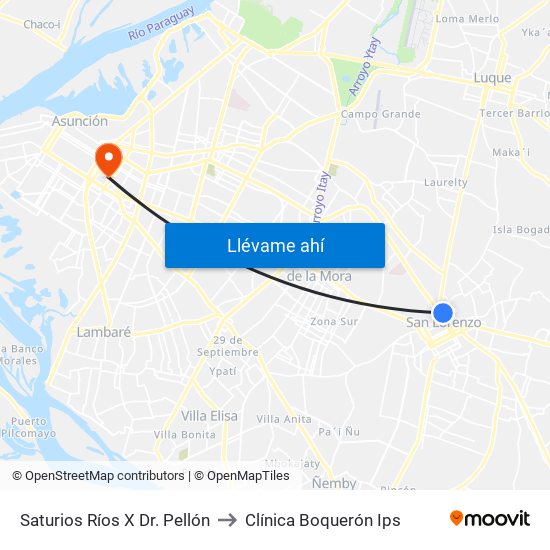 Saturios Ríos X Dr. Pellón to Clínica Boquerón Ips map