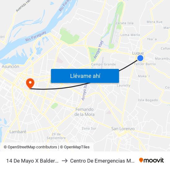 14 De Mayo X Balderrama to Centro De Emergencias Médicas map