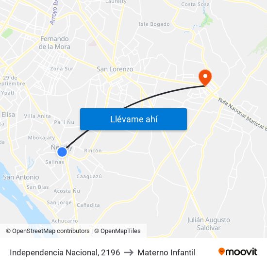 Independencia Nacional, 2196 to Materno Infantil map