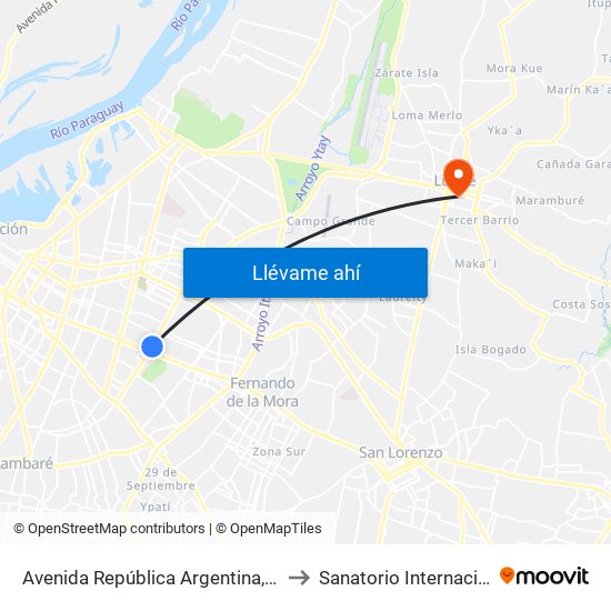 Avenida República Argentina, 1864 to Sanatorio Internacional map