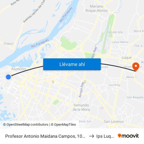 Profesor Antonio Maidana Campos, 1045 to Ips Luque map