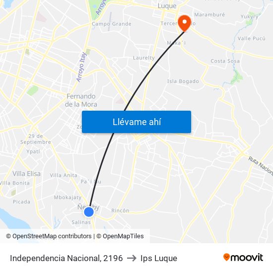 Independencia Nacional, 2196 to Ips Luque map