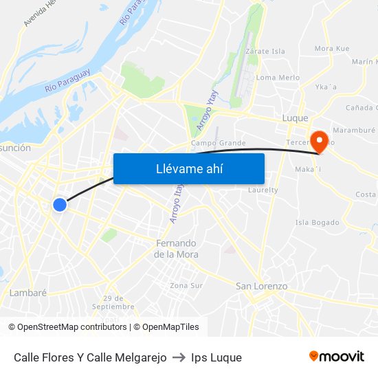 Calle Flores Y Calle Melgarejo to Ips Luque map