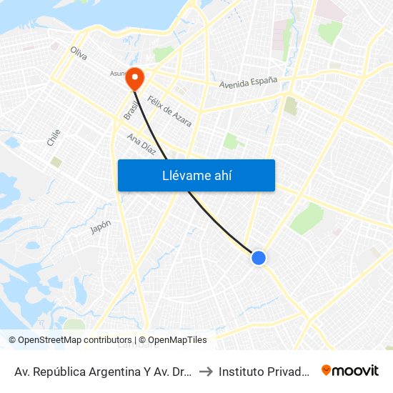 Av. República Argentina Y Av. Dr. Fernando De La Mora to Instituto Privado Del Niño Ipn map